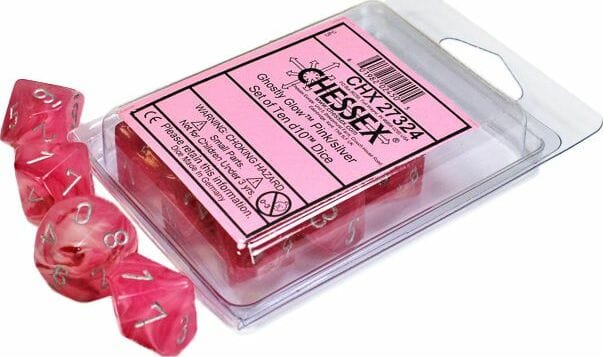 Ghostly Glow Pink Silver d10 set - Image 2