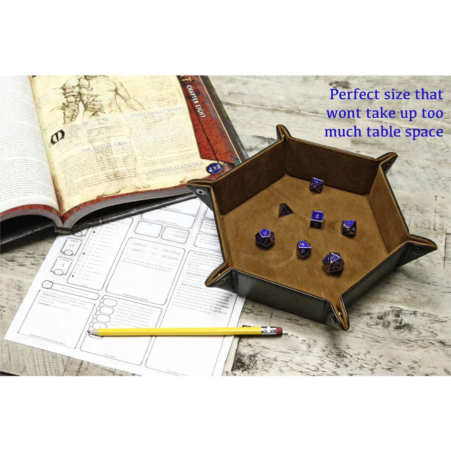 Hexagon Snap Folding Dice Tray - Blue - Image 2