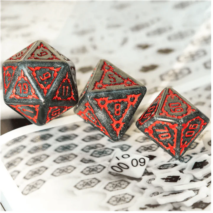Huge Black Castle Dice Set - 25mm