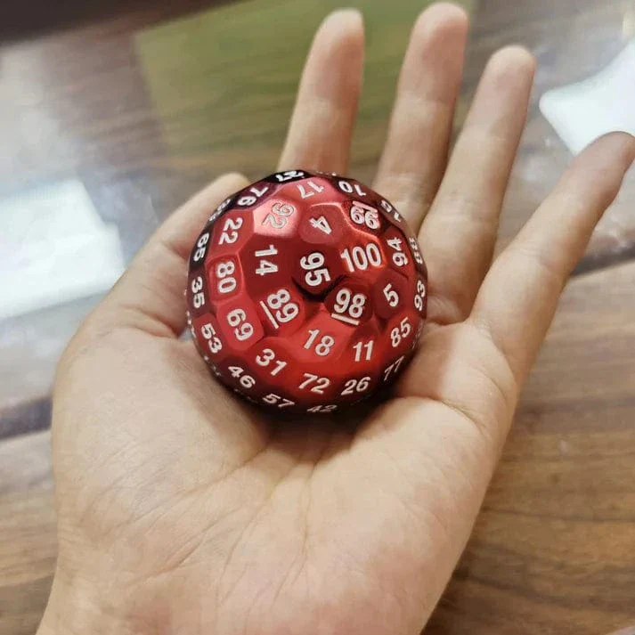 HYMGHO Titans Fist 100 Sided dice D100 die Ruby Red Color