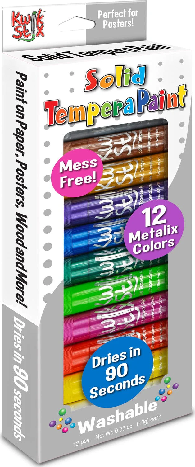 Kwikstix Tempera Paint  12 Metalix Colors - Image 4