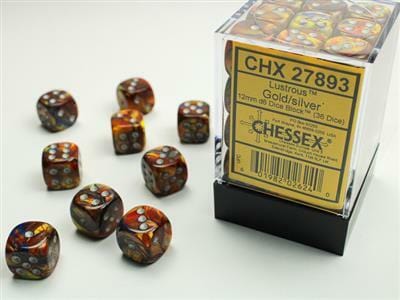 Lustrous® 12mm D6 Gold/silver Dice Block™ (36 dice) - Image 2