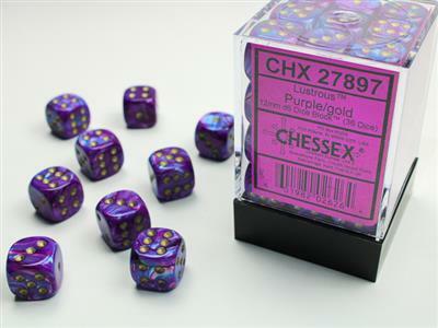 Lustrous® 12mm D6 Purple/gold Dice Block™ (36 dice) - Image 5