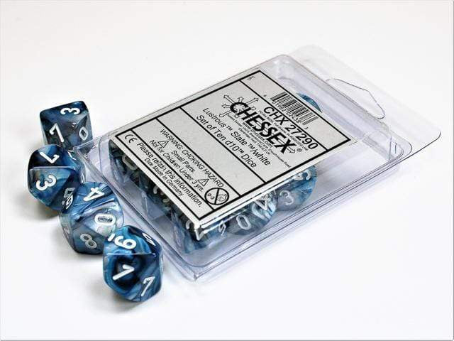 Lustrous Slate White d10 set
