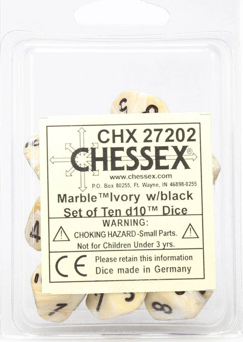 Marble Ivory Black d10 Set - Image 2