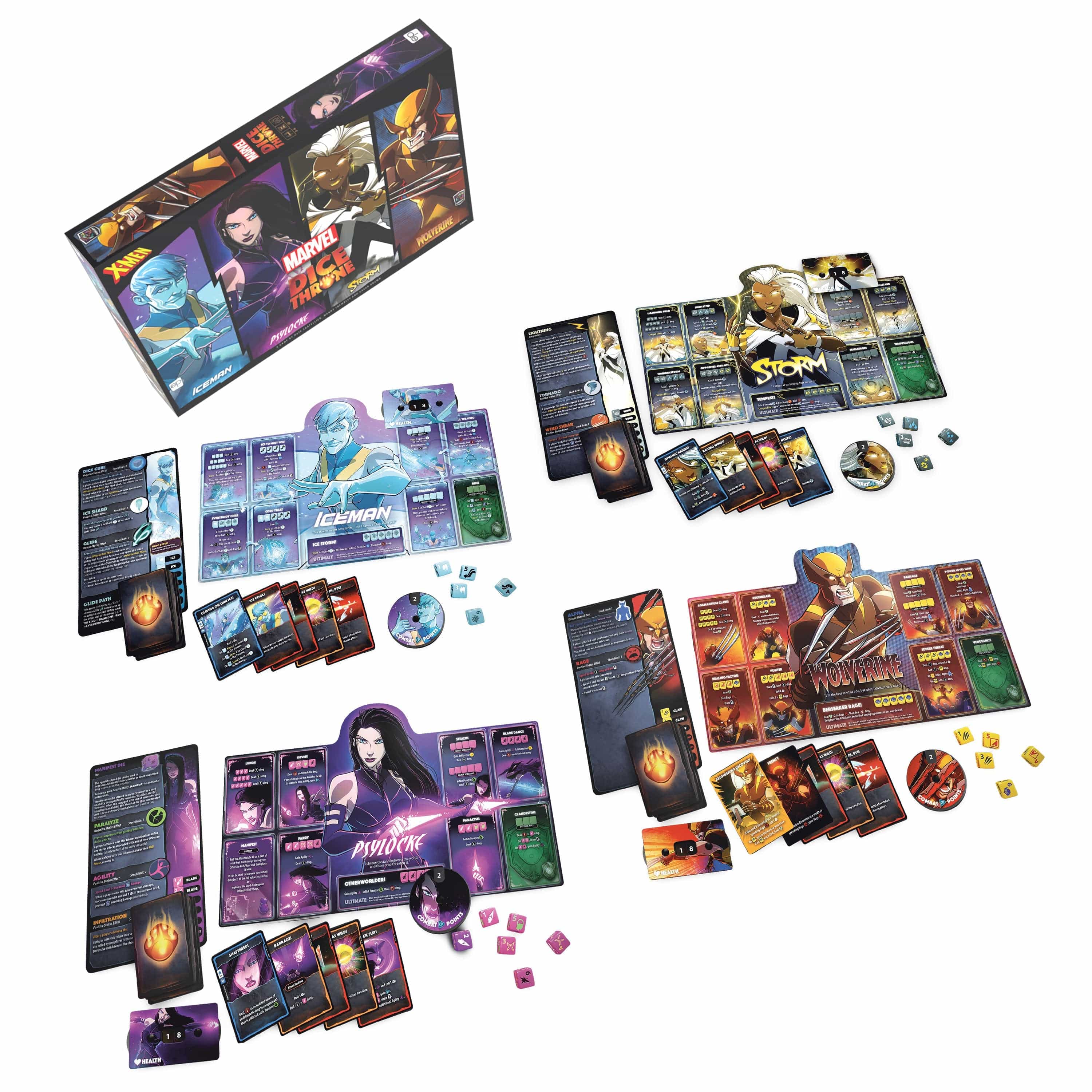 Marvel X-Men Dice Throne Box 1 (Iceman, Psylocke, Storm, Wolverine) - Image 2