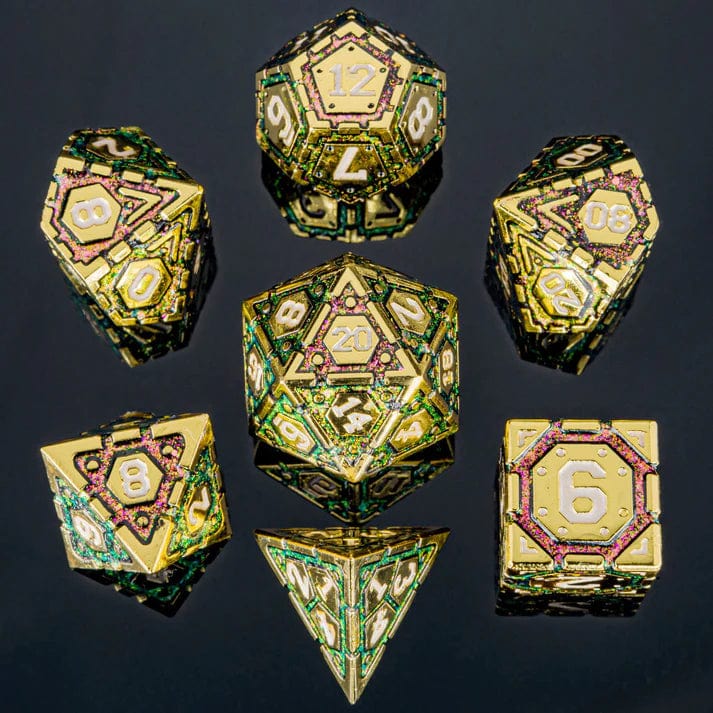 Metal Star Map Gold with Purple 7 Dice Set - Image 3