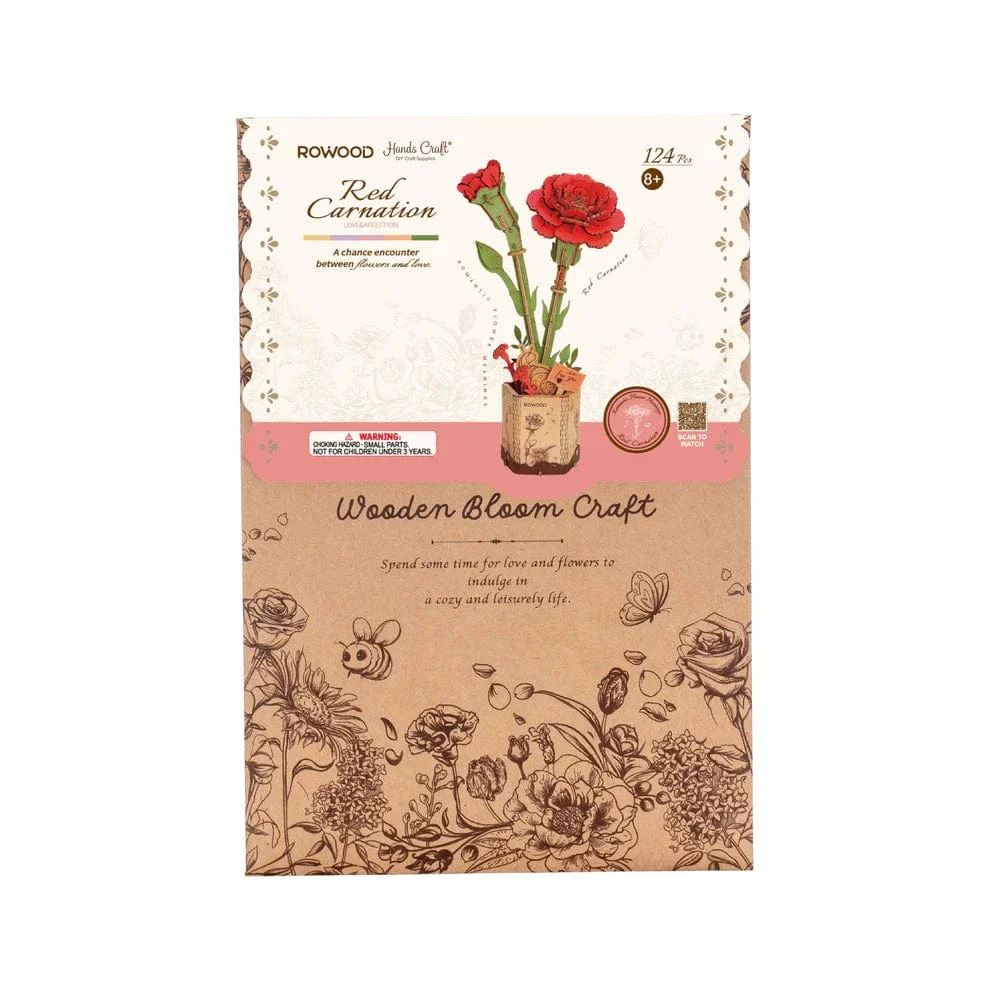 Modern Wooden Puzzle: Red Carnation - Image 2