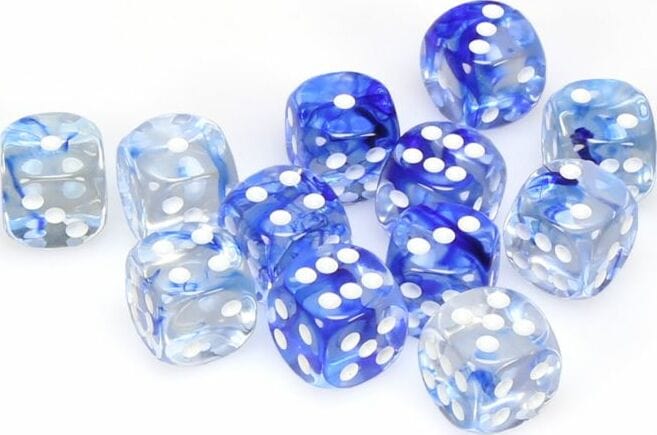 Nebula® 16mm D6 Dark Blue/white Dice Block™ (12 dice) - Image 5