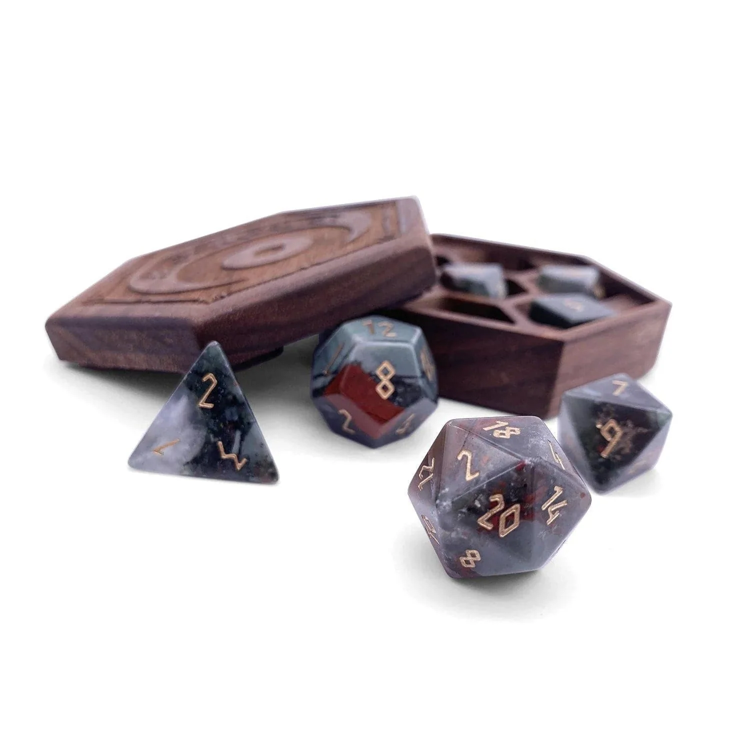 Bloodstone - 7 Piece RPG Set Gemstone Dice - Image 3