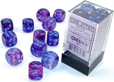 Nebula® 16mm D6 Nocturnal™/blue Luminary™ Dice Block™ (12 dice) - Image 11