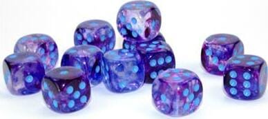 Nebula® 16mm D6 Nocturnal™/blue Luminary™ Dice Block™ (12 dice) - Image 9