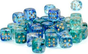 Nebula® 12mm D6 Oceanic™/gold Luminary™ Dice Block™ (36 dice) - Image 11