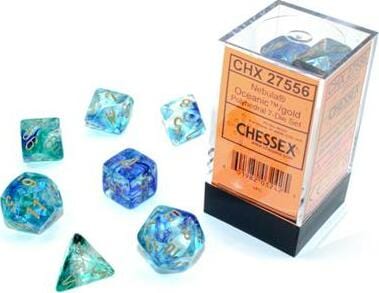 Nebula® Polyhedral Oceanic™/gold Luminary™ 7-Die Set - Image 2