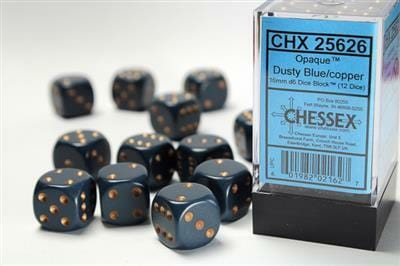 Opaque 16mm D6 Dusty Blue/copper Dice Block™ (12 dice) - Image 5