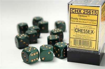 Opaque 16mm D6 Dusty Green/copper Dice Block™ (12 dice) - Image 3