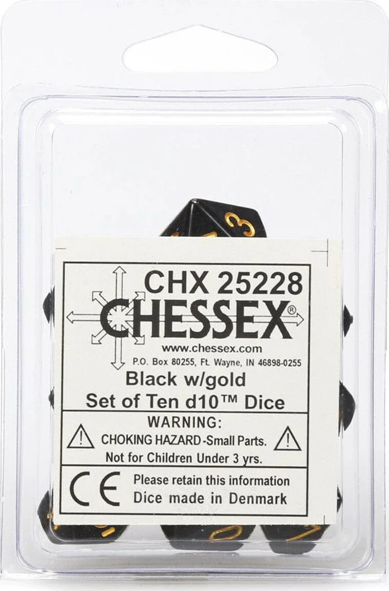 Opaque Black Gold d10 set - Image 2