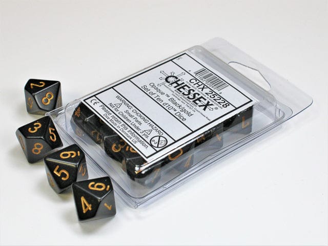 Opaque Black Gold d10 set - Image 4