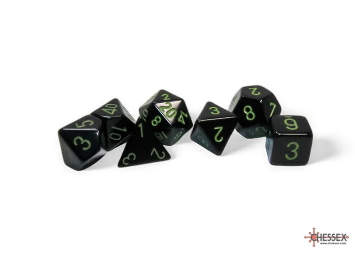 Opaque Black/Green 7-Die Set