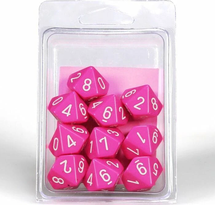 Opaque: Poly D10 Pink/White (10