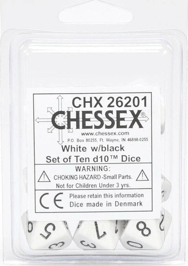 Opaque: Poly D10 White/Black (1