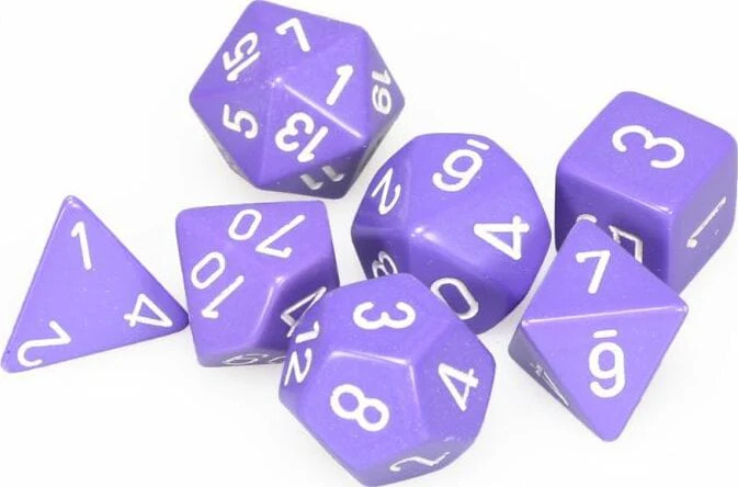 Opaque Polyhedral Purple/white 7-Die Set - Image 3