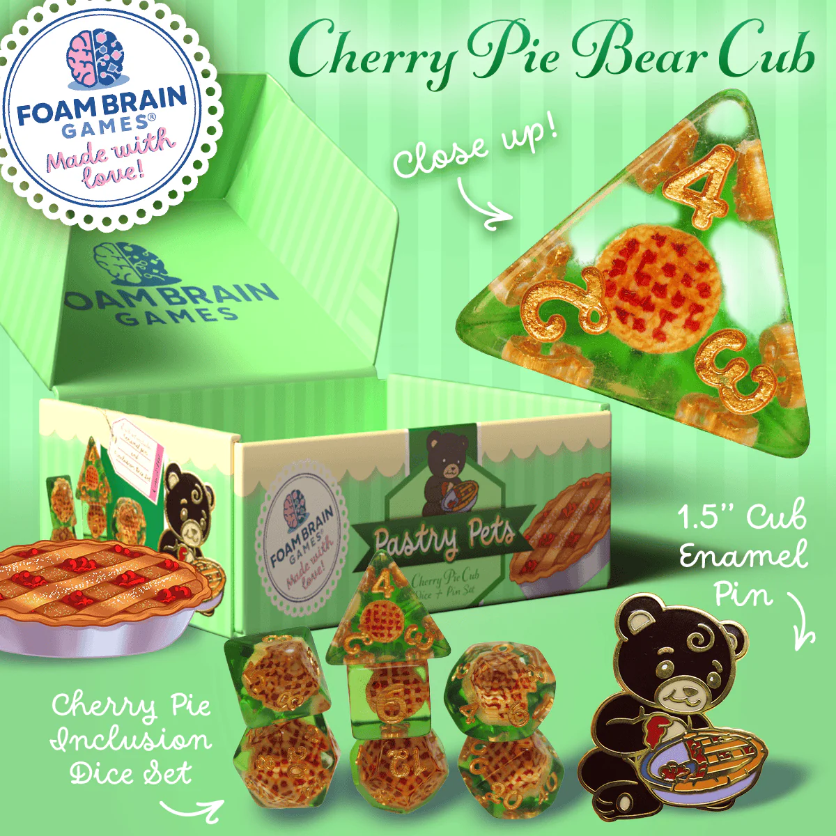 Pastry Pets - Pin & RPG Dice Set