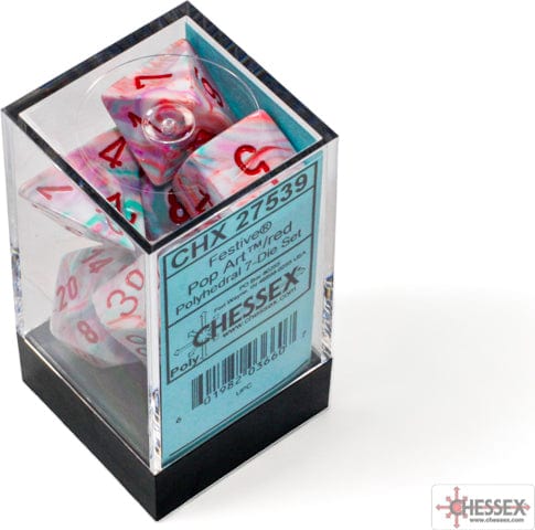 Pop Art Red 7 Dice Set - Image 3
