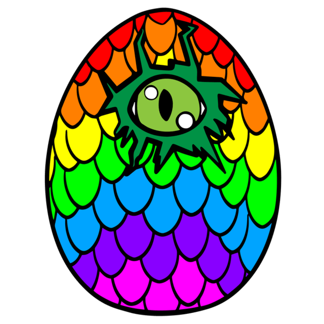 Pride Rainbow Dragon Egg Pin