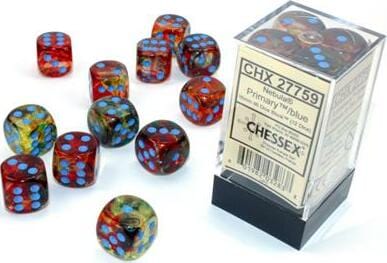 Nebula® 16mm D6 Primary™/blue Luminary™ Dice Block™ (12 dice) - Image 4