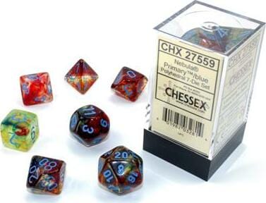 Nebula® Polyhedral Primary™/blue Luminary™ 7-Die Set - Image 2
