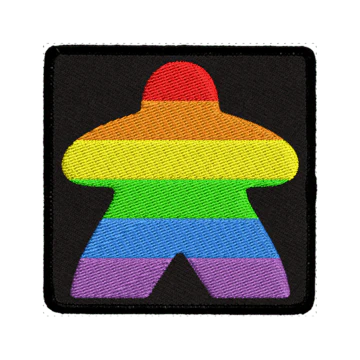 Rainbow Meeple Black Patch