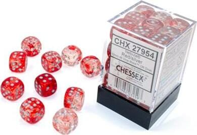 Nebula® 12mm D6 Red/silver Luminary™ Dice Block™ (36 dice) - Image 2