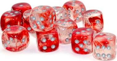 Nebula® 16mm D6 Red/silver Luminary™ Dice Block™ (12 dice) - Image 12