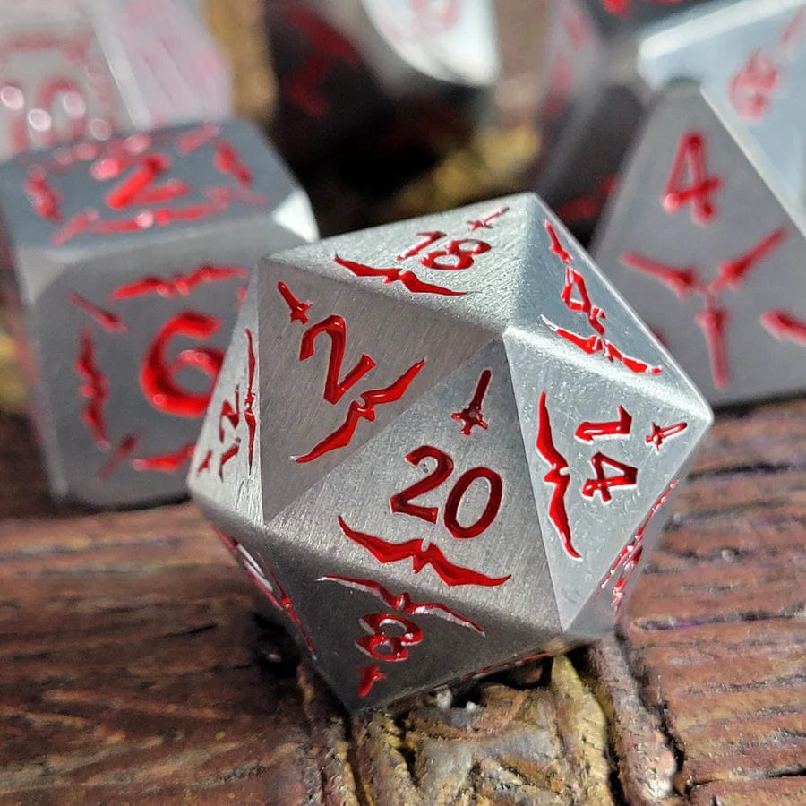 Rogue's Blade Silver Metal RPG Dice Set - Image 3