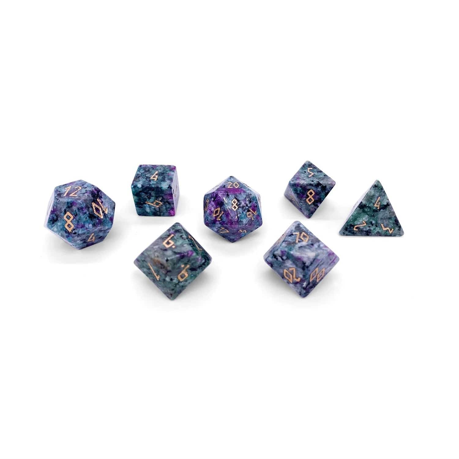 Ruby Zoisite - 7 Piece RPG Set Gemstone Dice - Image 2