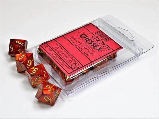 Scarab Scarlet/Gold 10d10 Set