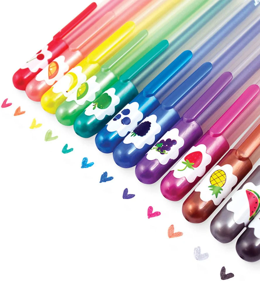 Yummy Yummy Scented Glitter Gel Pens - 12 pcs - Image 3