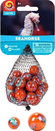 Mega Marbles - SEAHORSE MARBLES NET (1 Shooter Marble & 24 Player Marbles) - Image 4