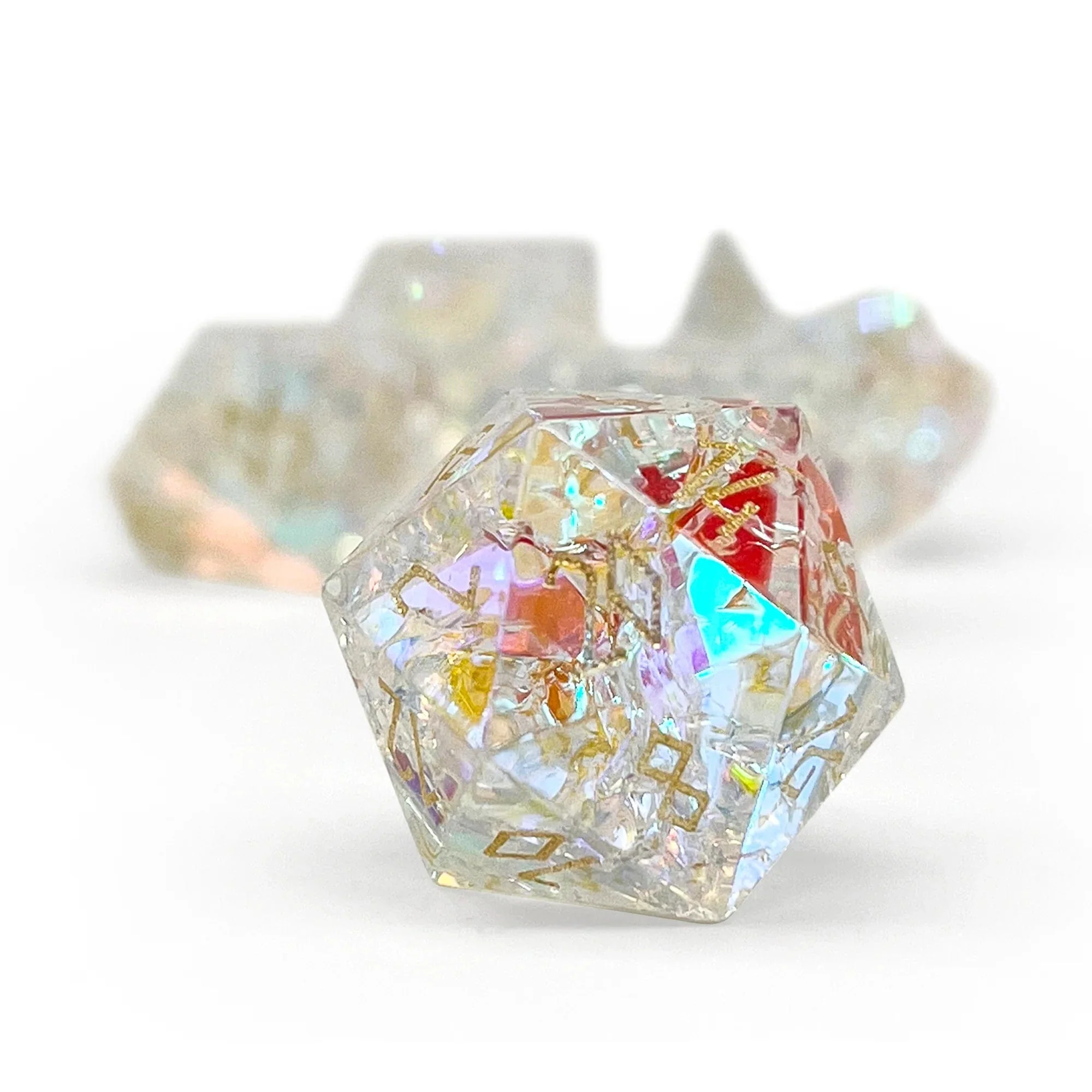 Shattered K9 Rainbow Glass 7 Dice Set - Image 2