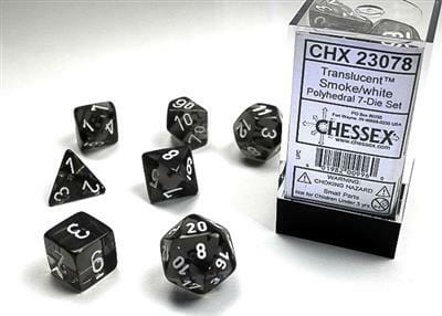 Translucent Polyhedral Smoke/white 7-Die Set - Image 4