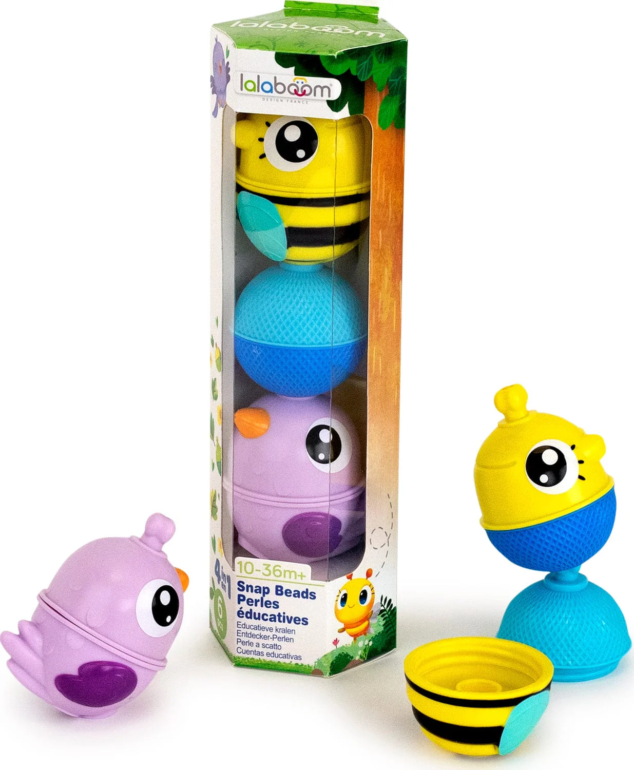 Tube Of Educational Beads  2 Animal Beads Purple  6 Pcs - Image 2