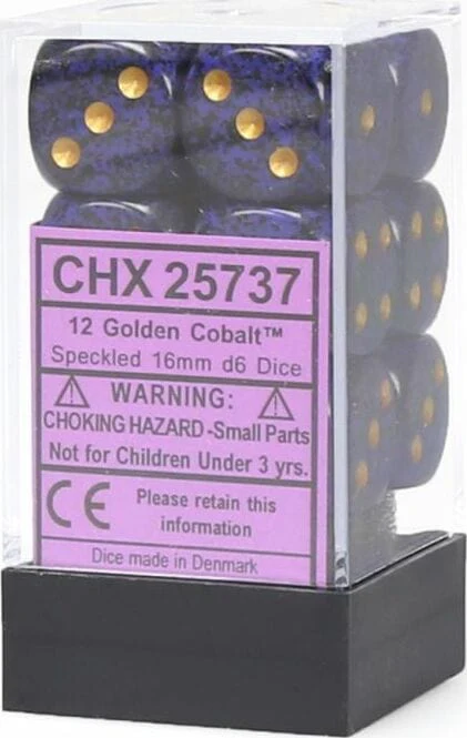 Speckled® 16mm D6 Golden Cobalt™ Dice Block™ (12 dice) - Image 5