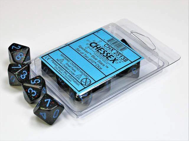 Speckled Blue Stars d10 set