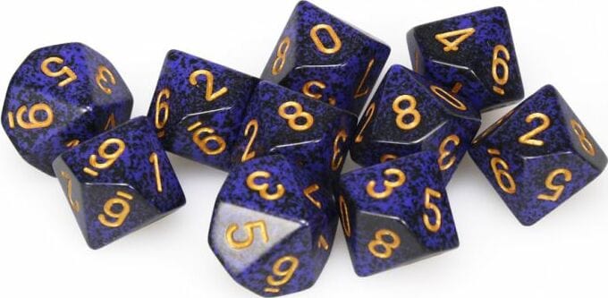 Speckled Golden Cobalt d10 set - Image 3