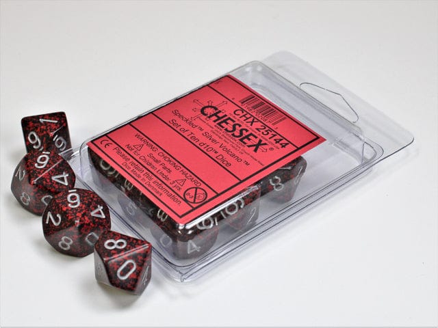 Speckled Silver Volcano d10 set - Image 2