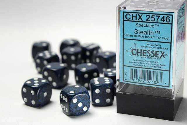 Speckled® 16mm D6 Stealth™ Dice Block™ (12 dice)