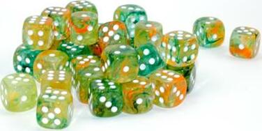 Nebula® 12mm D6 Spring/white Luminary™ Dice Block™ (36 dice) - Image 11