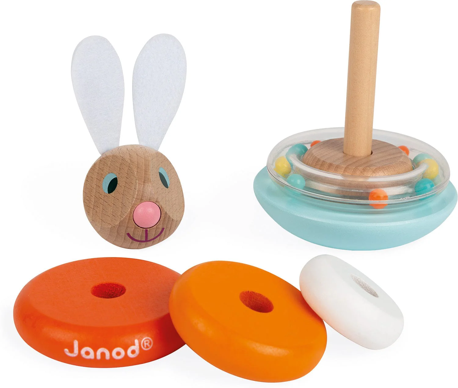 Janod Lapin Stackable Roly-poly Rabbit - Image 3