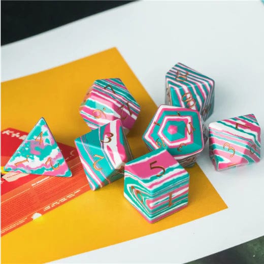 Textured Turquoise Pink & Teal - Engraved